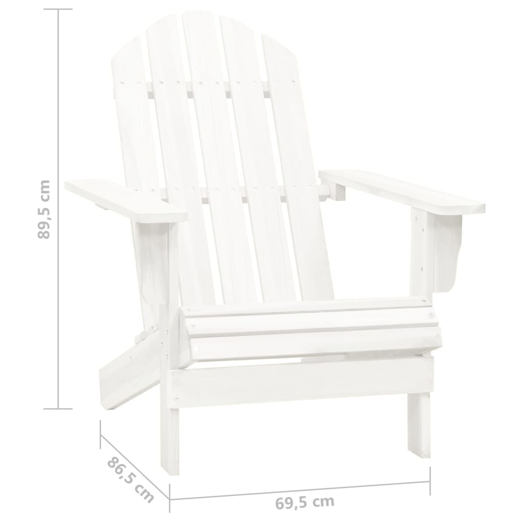 Adirondack Hagestol Med Bord Heltre Gran Hvit