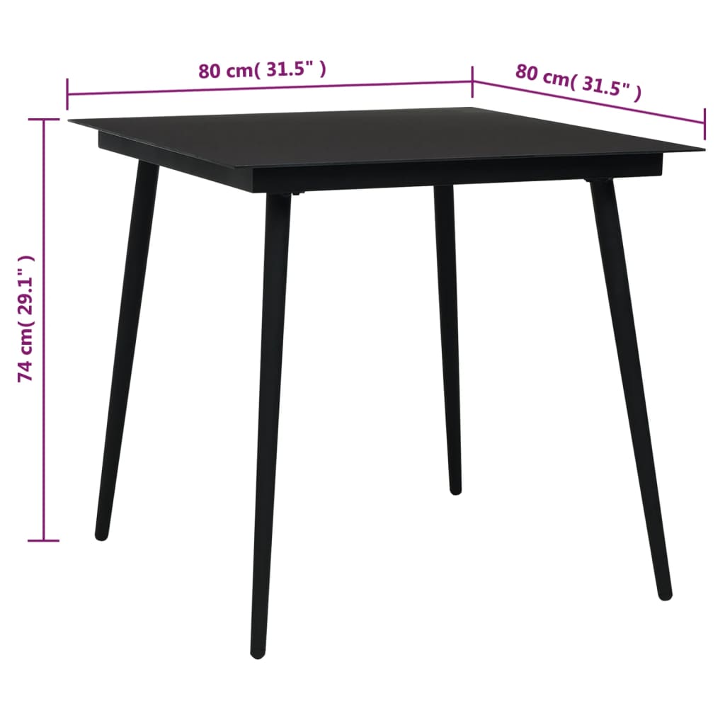 Hagespisegruppe 3 Deler Svart Pvc-Rotting