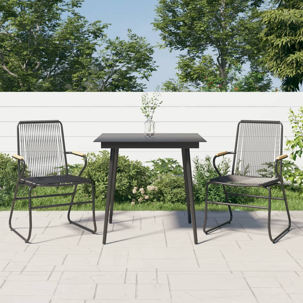 Hagespisegruppe 3 Deler Svart Pvc-Rotting