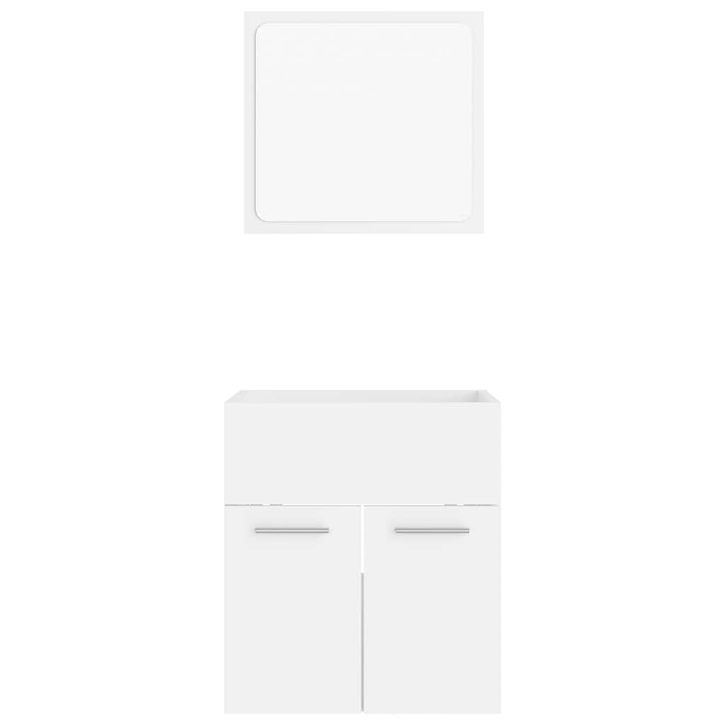 Baderomsmøbler 2 Stk Hvit Sponplate