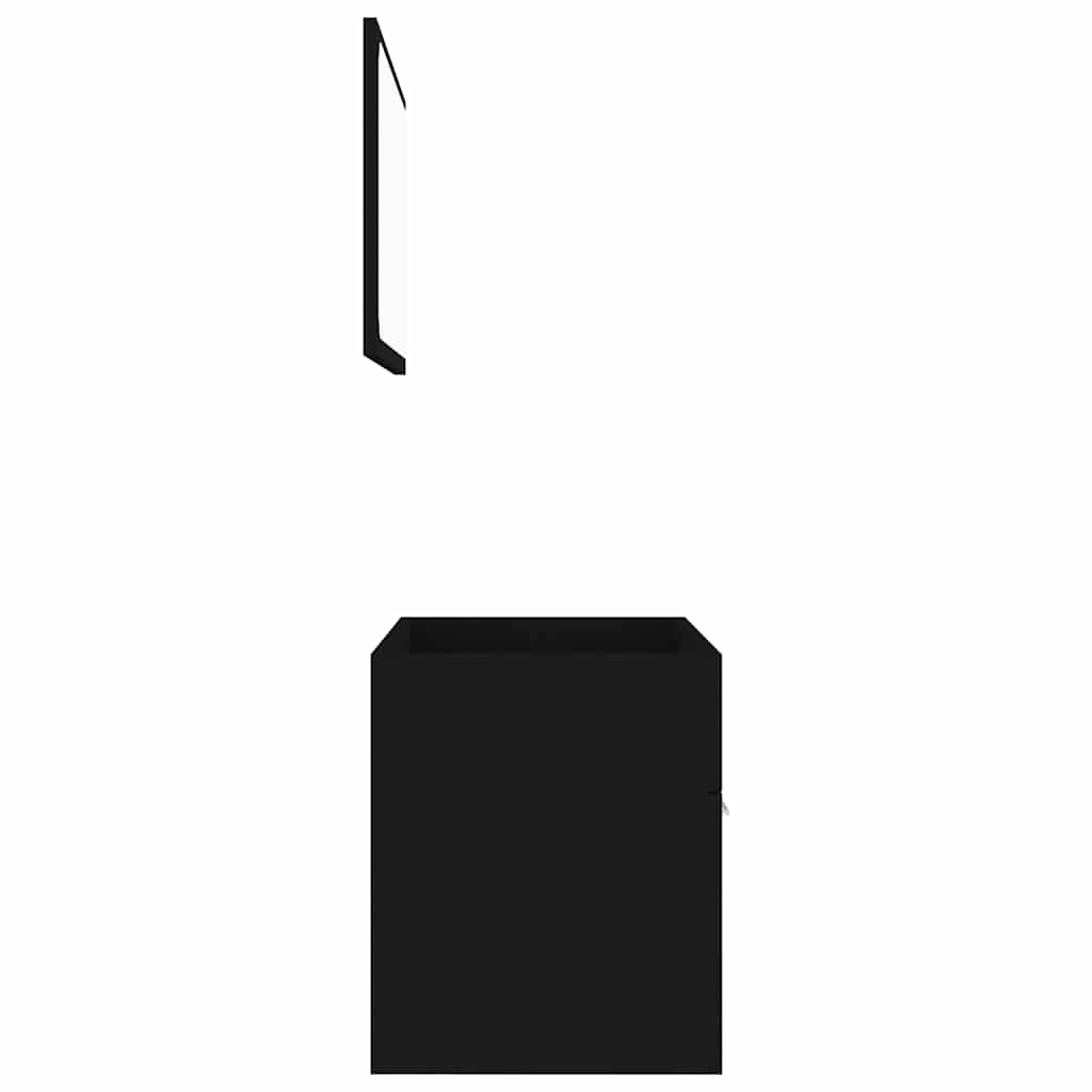 Baderomsmøbler 2 Stk Svart Sponplate