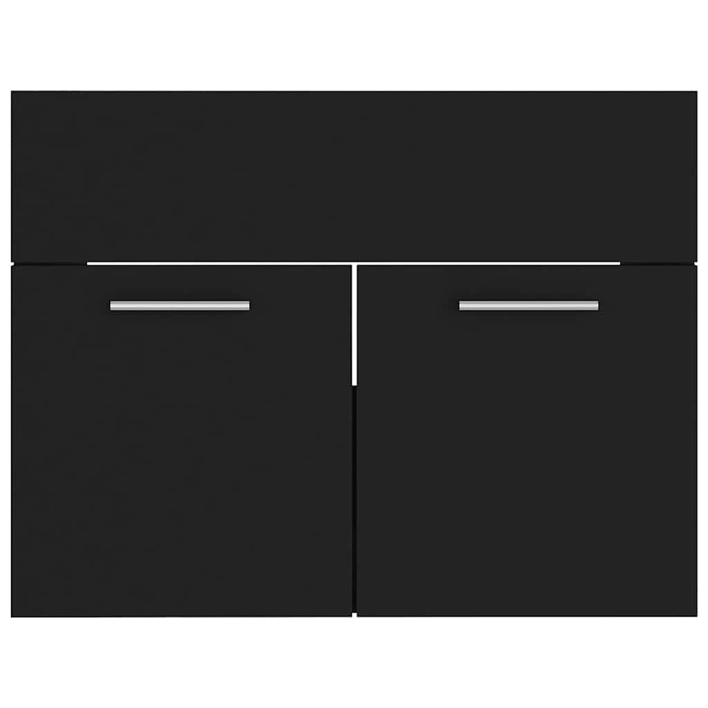 Baderomsmøbler 2 Stk Svart Sponplate