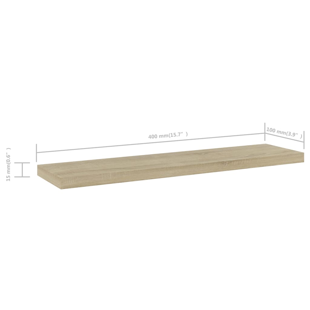 Hylleplater 4 Stk Sonoma Eik 40X10X1,5 Cm Konstruert Tre