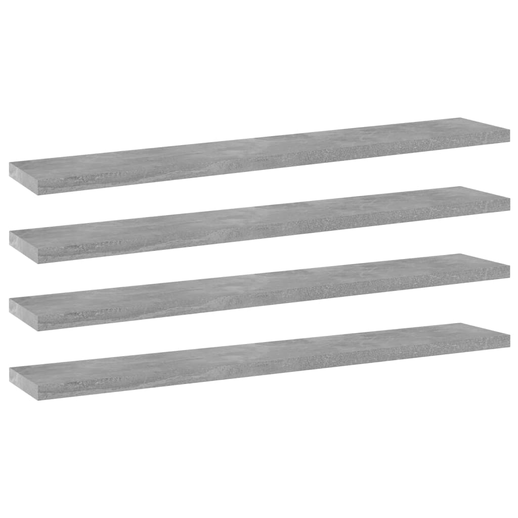 Hylleplater 4 Stk Betonggrå 60X10X1,5 Cm Konstruert Tre