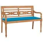 Batavia Benk Med Blå Pute 120 Cm Heltre Teak