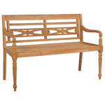 Batavia Benk Med Blå Pute 120 Cm Heltre Teak