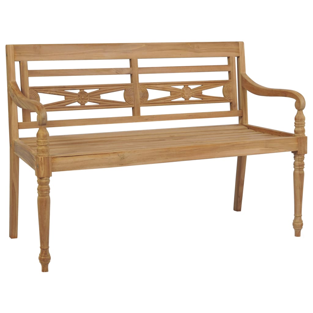 Batavia Benk Med Blå Pute 120 Cm Heltre Teak