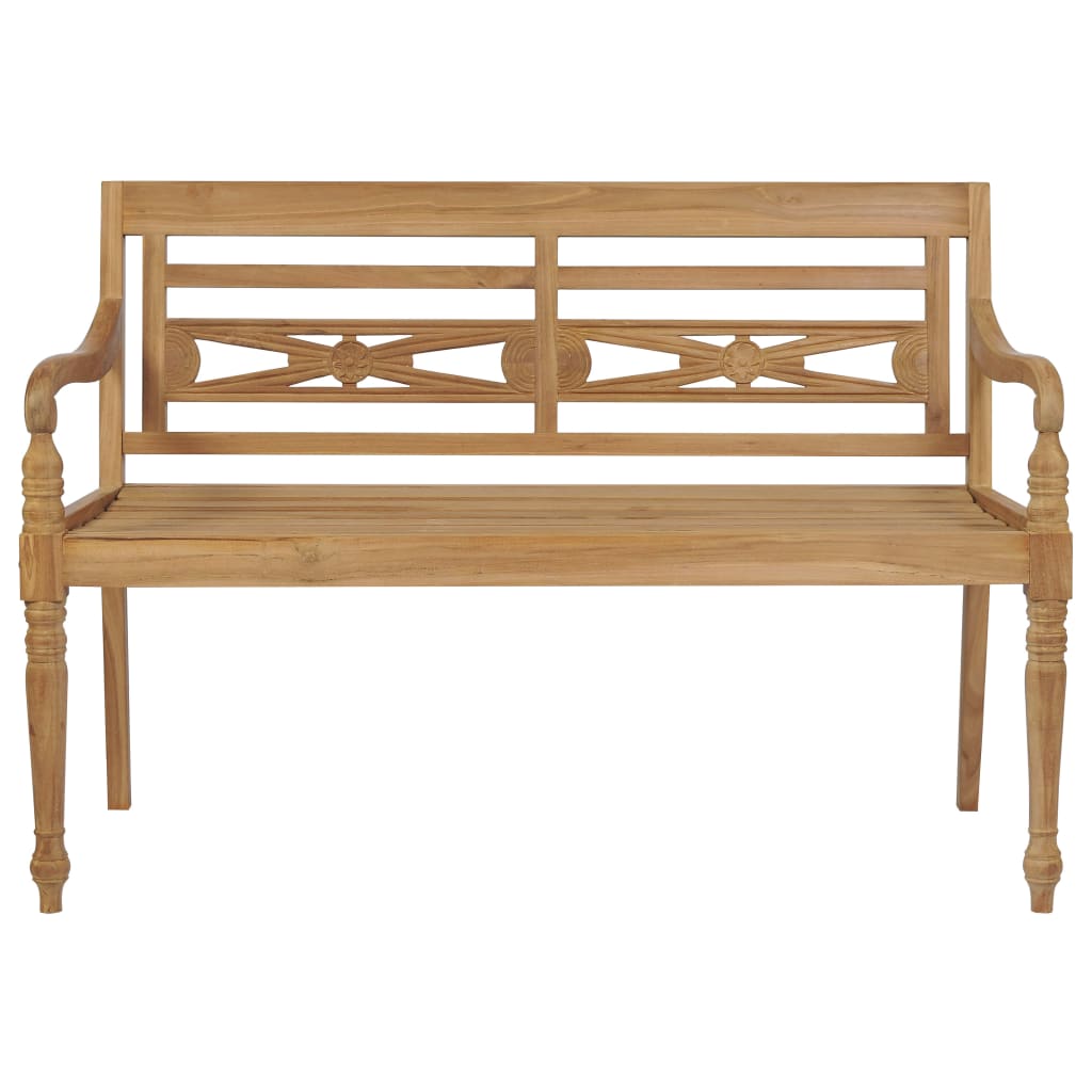 Batavia Benk Med Blå Pute 120 Cm Heltre Teak