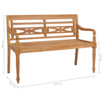 Batavia Benk Med Blå Pute 120 Cm Heltre Teak