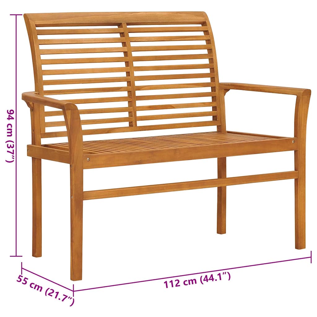 Hagebenk Med Antrasitt Pute 112 Cm Heltre Teak