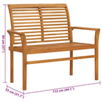 Hagebenk Med Antrasitt Pute 112 Cm Heltre Teak