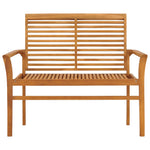 Hagebenk Med Blå Pute 112 Cm Heltre Teak