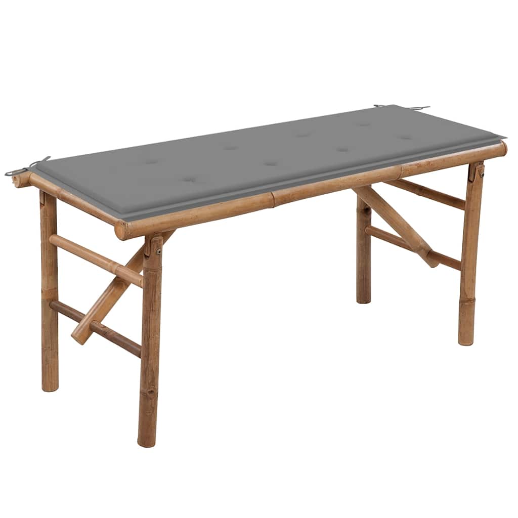 Sammenleggbar Hagebenk Med Pute 118 Cm Bambus