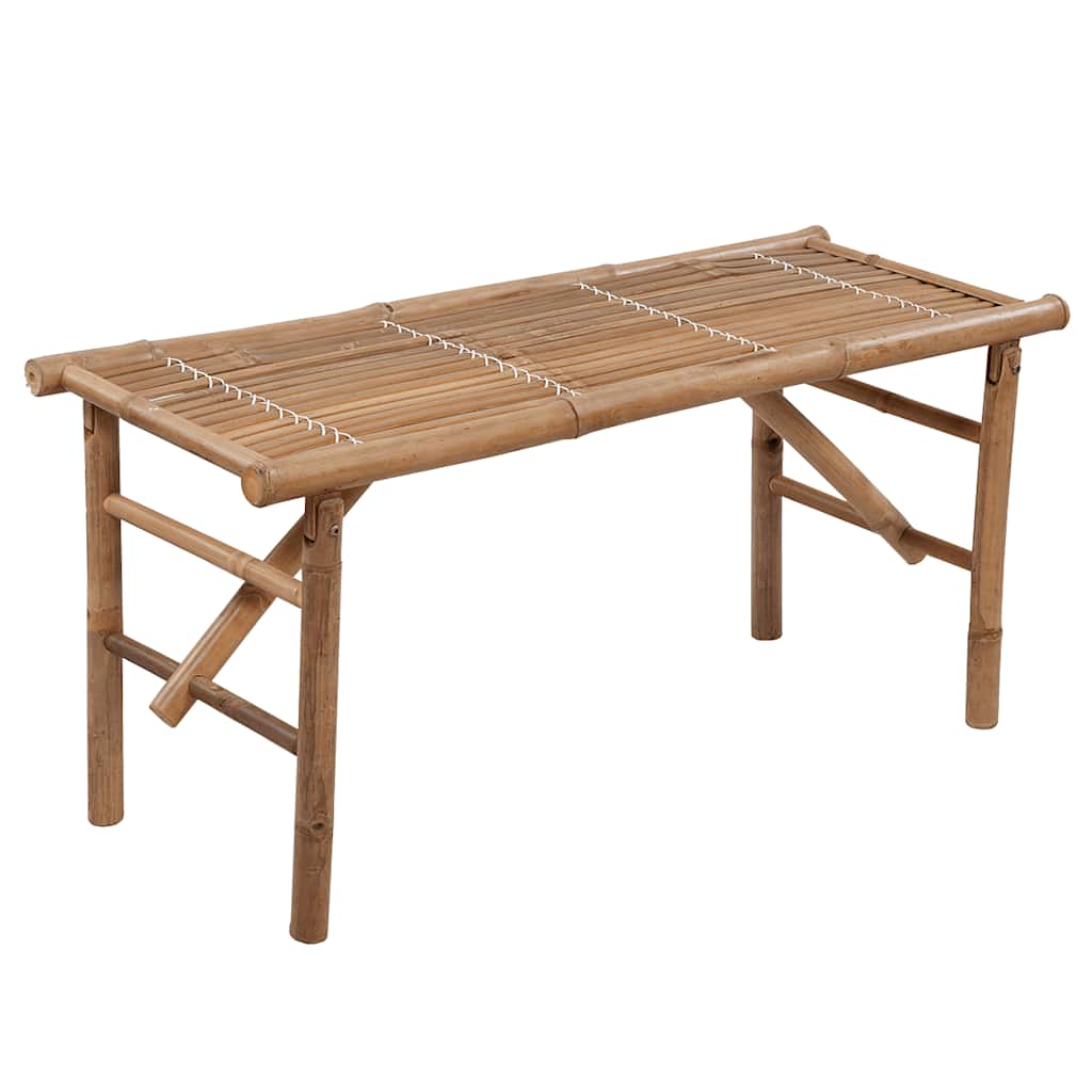Sammenleggbar Hagebenk Med Pute 118 Cm Bambus