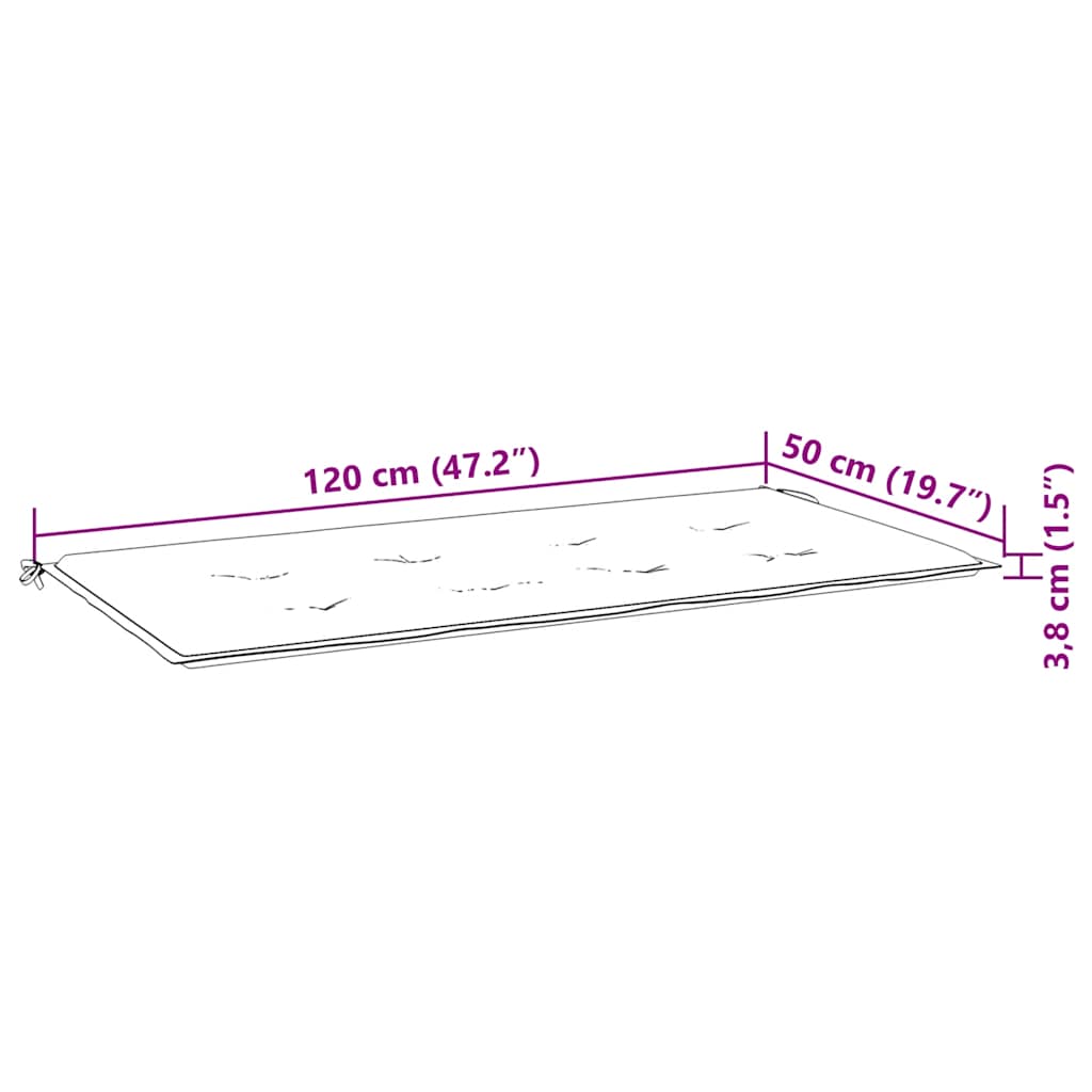 Sammenleggbar Hagebenk Med Pute 118 Cm Bambus