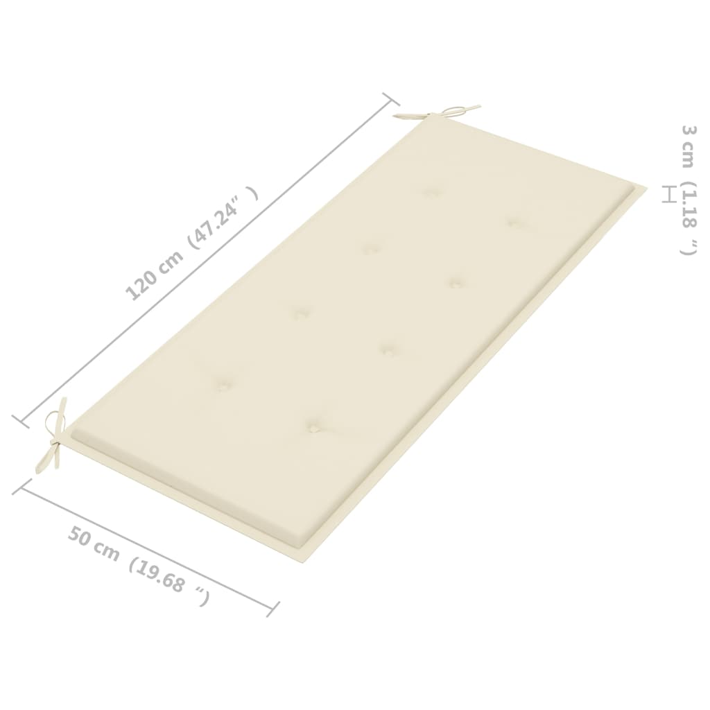 Sammenleggbar Hagebenk Med Pute 118 Cm Bambus