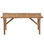 Sammenleggbar Hagebenk Med Pute 118 Cm Bambus