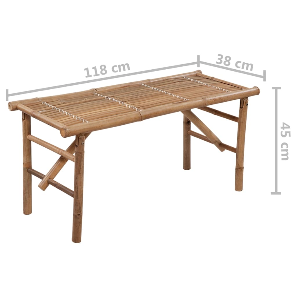 Sammenleggbar Hagebenk Med Pute 118 Cm Bambus