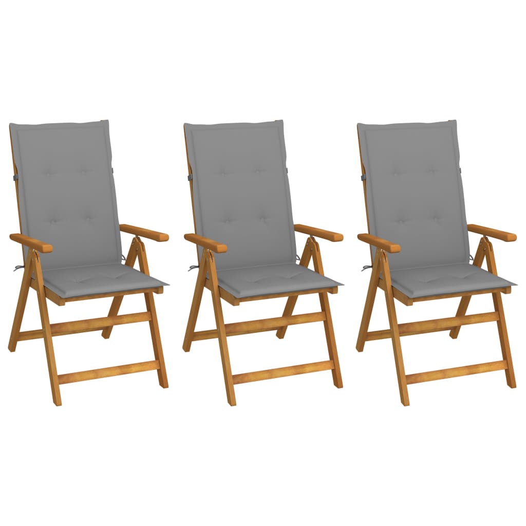 Klappstoler 3 Stk Med Puter Heltre Akasie