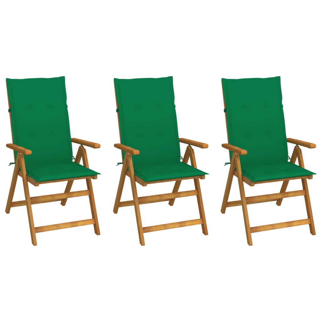 Klappstoler 3 Stk Med Puter Heltre Akasie