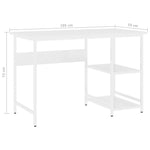 Pc-Bord Hvit 105X55X72 Cm Mdf Og Metall