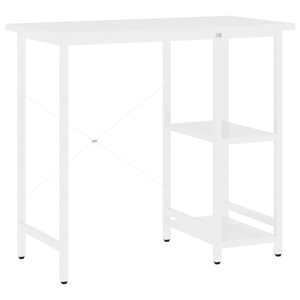 Pc-Bord Hvit 80X40X72 Cm Mdf Og Metall
