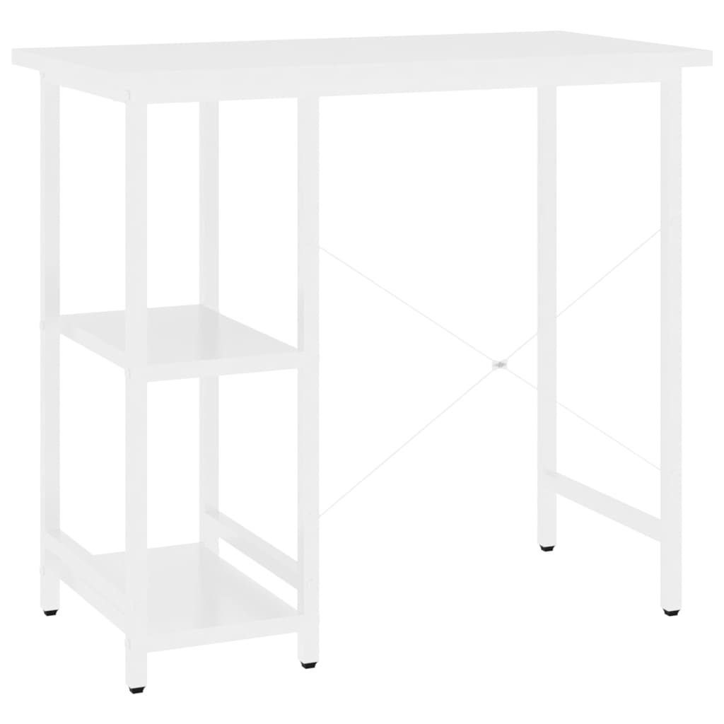 Pc-Bord Hvit 80X40X72 Cm Mdf Og Metall