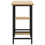 Pc-Bord Svart Og Lys Eik 80X40X72 Cm Mdf Og Metall