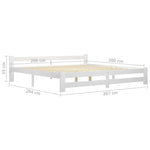 Sengeramme Hvit Heltre Furu 200X200 Cm