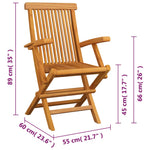 Sammenleggbare Hagestoler 4 Stk Heltre Teak