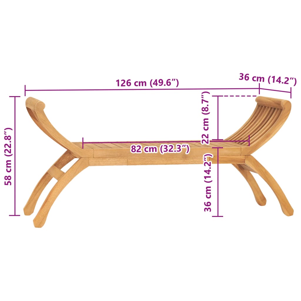 Hagebenk 126 Cm Heltre Teak