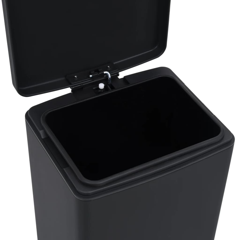 Søppelkasse Pedal Anti-Fingeravtrykk 30L Svart Rustfritt Stål