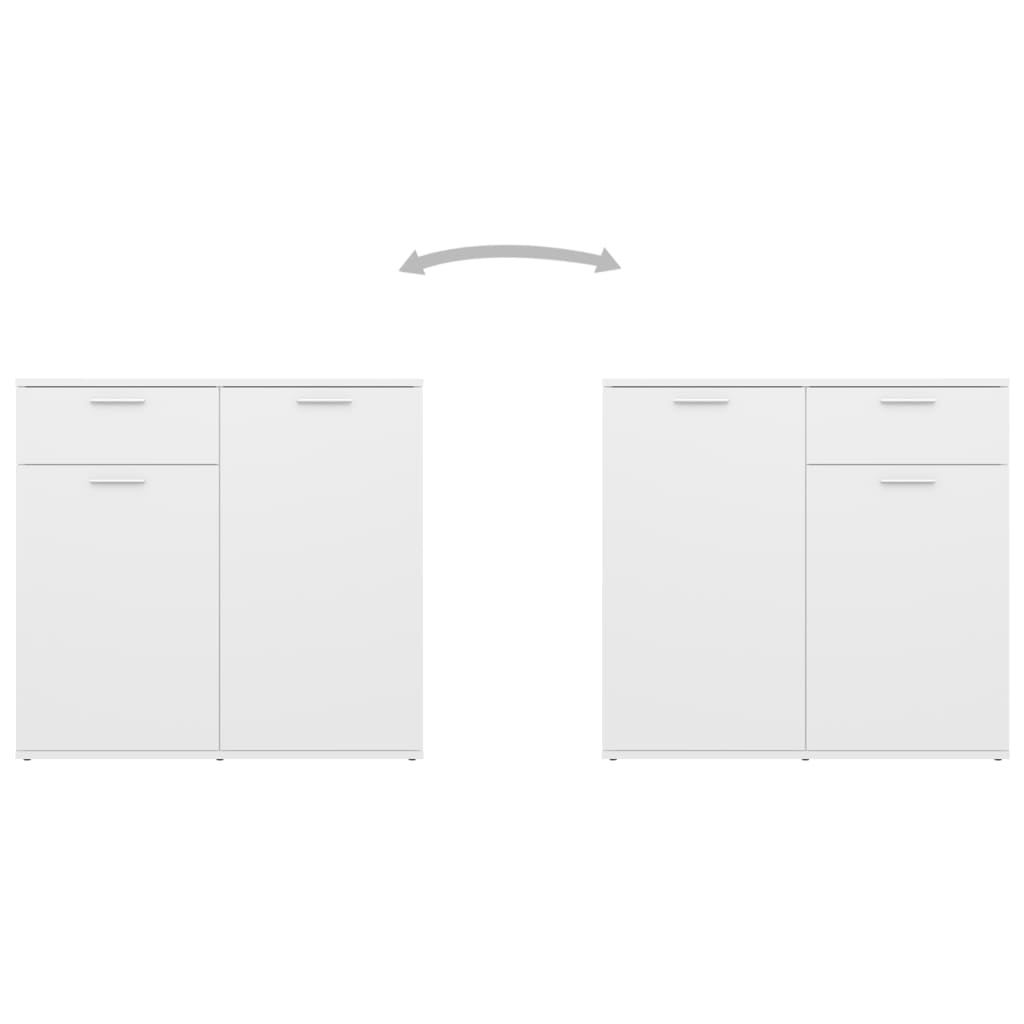 Skjenk Hvit 80X36X75 Cm Konstruert Tre