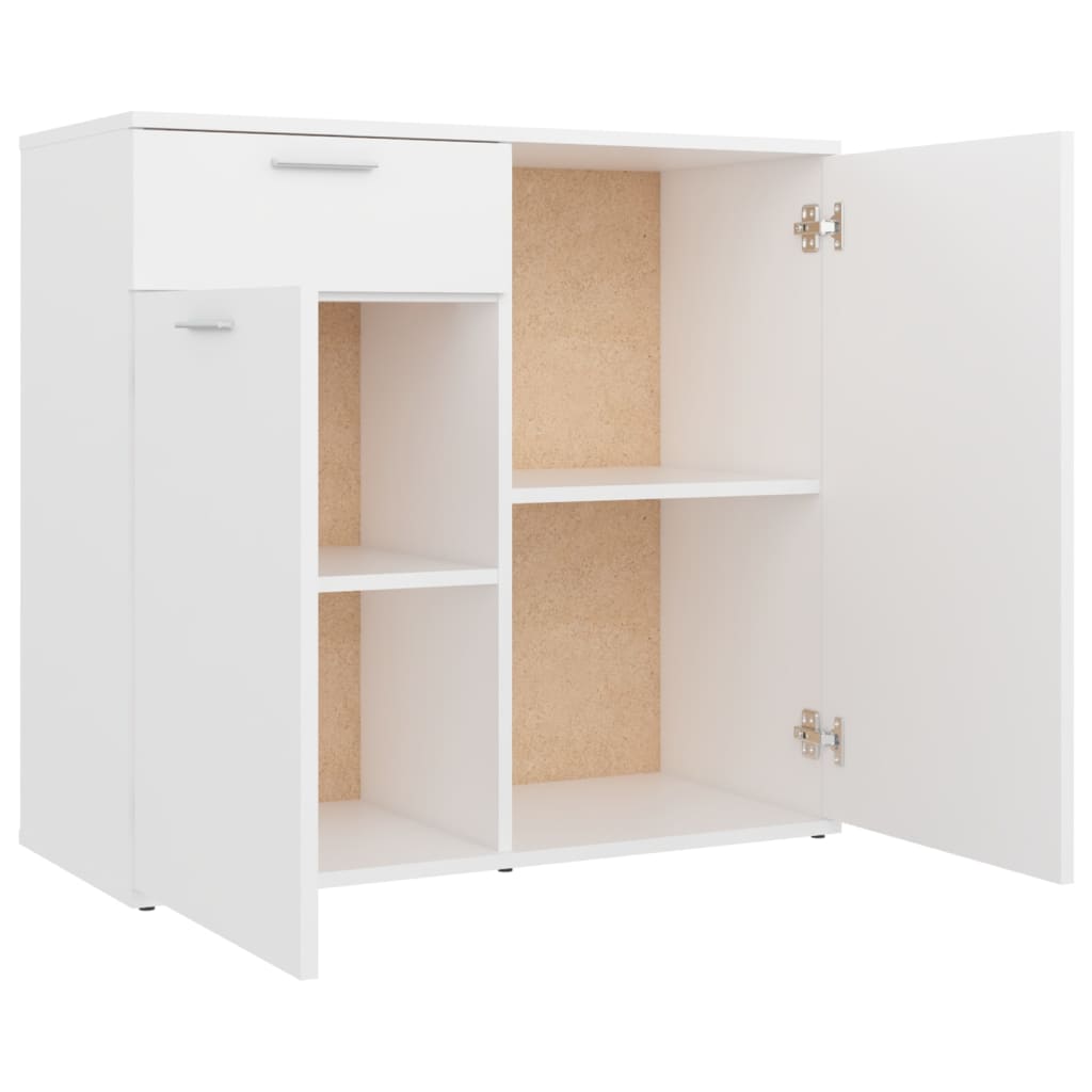 Skjenk Hvit 80X36X75 Cm Konstruert Tre