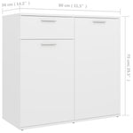 Skjenk Hvit 80X36X75 Cm Konstruert Tre