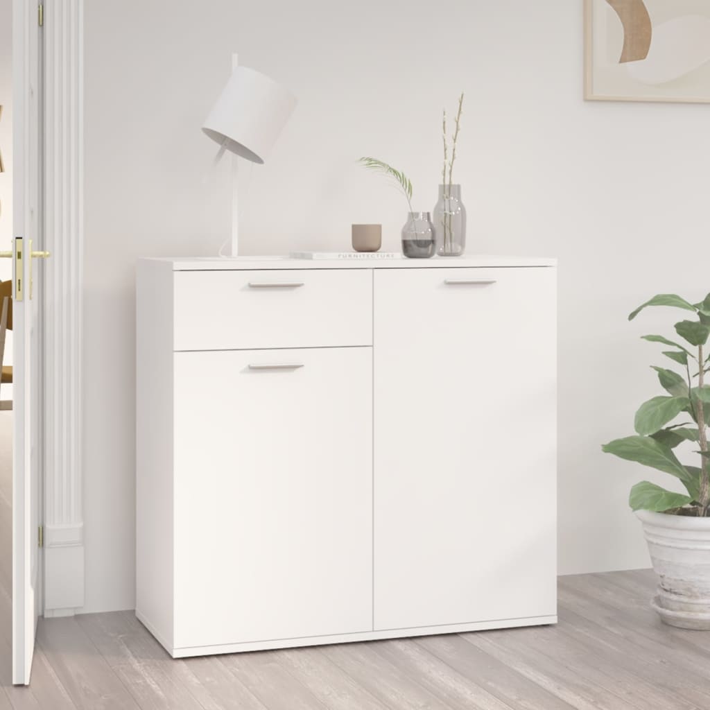 Skjenk Hvit 80X36X75 Cm Konstruert Tre