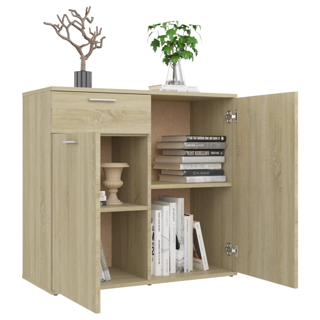Skjenk Sonoma Eik 80X36X75 Cm Konstruert Tre