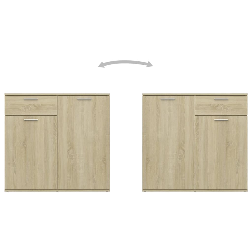 Skjenk Sonoma Eik 80X36X75 Cm Konstruert Tre
