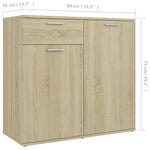Skjenk Sonoma Eik 80X36X75 Cm Konstruert Tre
