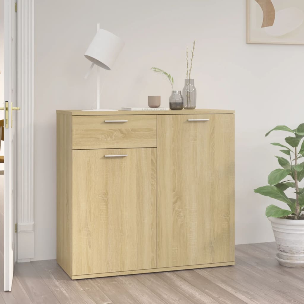 Skjenk Sonoma Eik 80X36X75 Cm Konstruert Tre