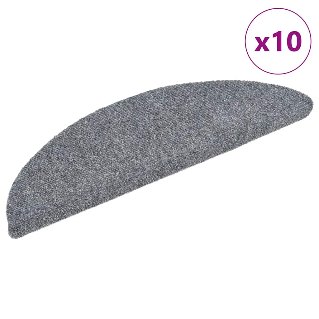 Selvklebende Trappematter 10 Stk Lysegrå 56X17X3 Cm Nålestempel