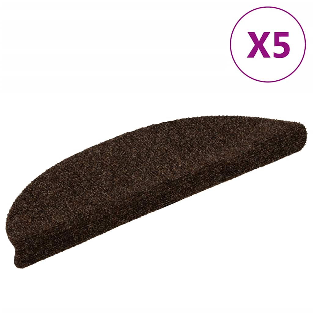 Selvklebende Trappematter 5 Stk Brun 56X17X3 Cm Nålestempel