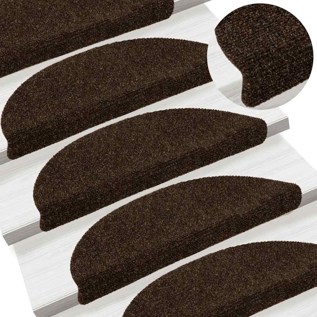 Selvklebende Trappematter 5 Stk Brun 56X17X3 Cm Nålestempel