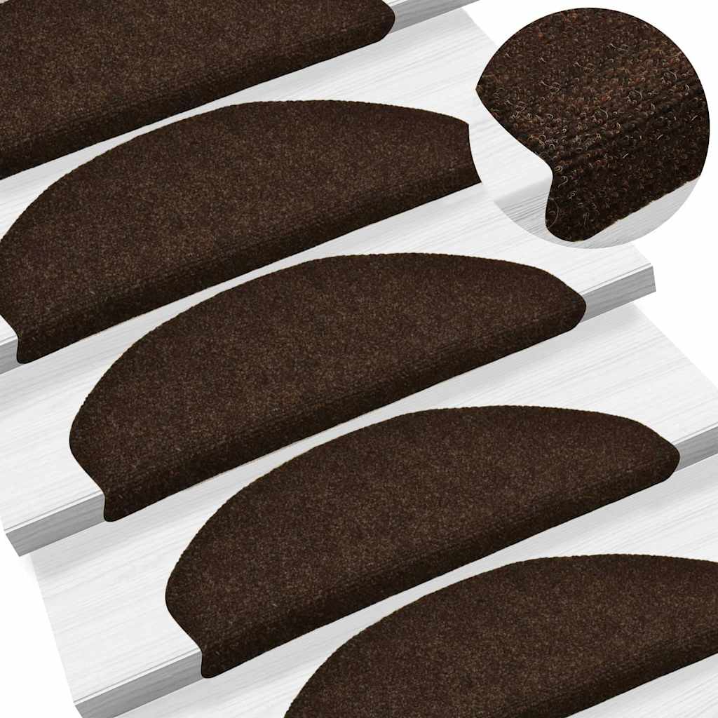 Selvklebende Trappematter 5 Stk Brun 65X21X4 Cm Nålestempel