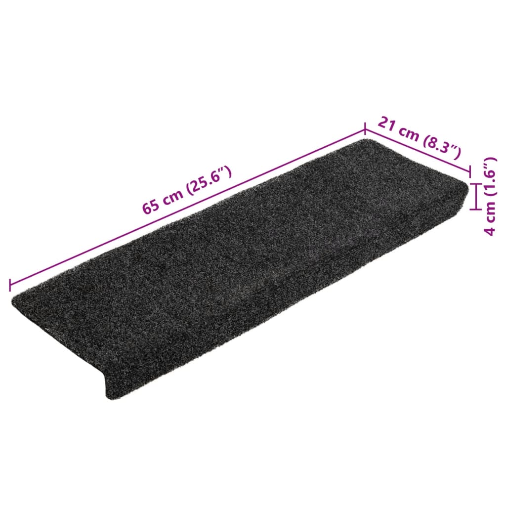 Selvklebende Trappematter 5 Stk Grå 65X21X4 Cm Nålestempel