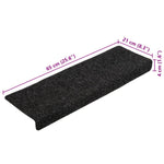 Selvklebende Trappematter 5 Stk Svart 65X21X4 Cm Nålestempel