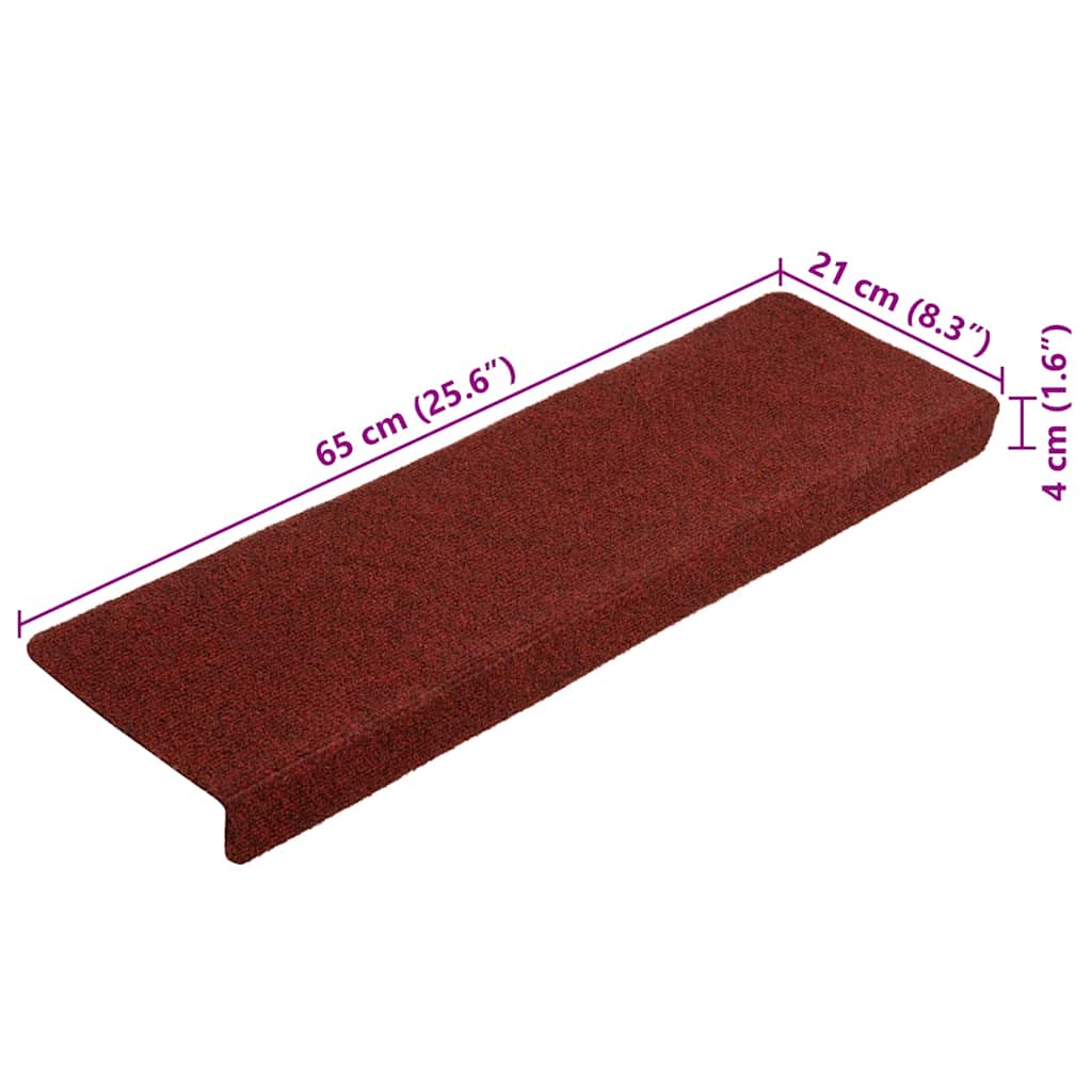 Selvklebende Trappematter 5 Stk Vinrød 65X21X4 Cm Nålestempel
