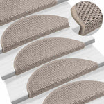 Selvklebende Trappematter Sisal-Utseende 15 Stk 56X17X3 Cm Sølv