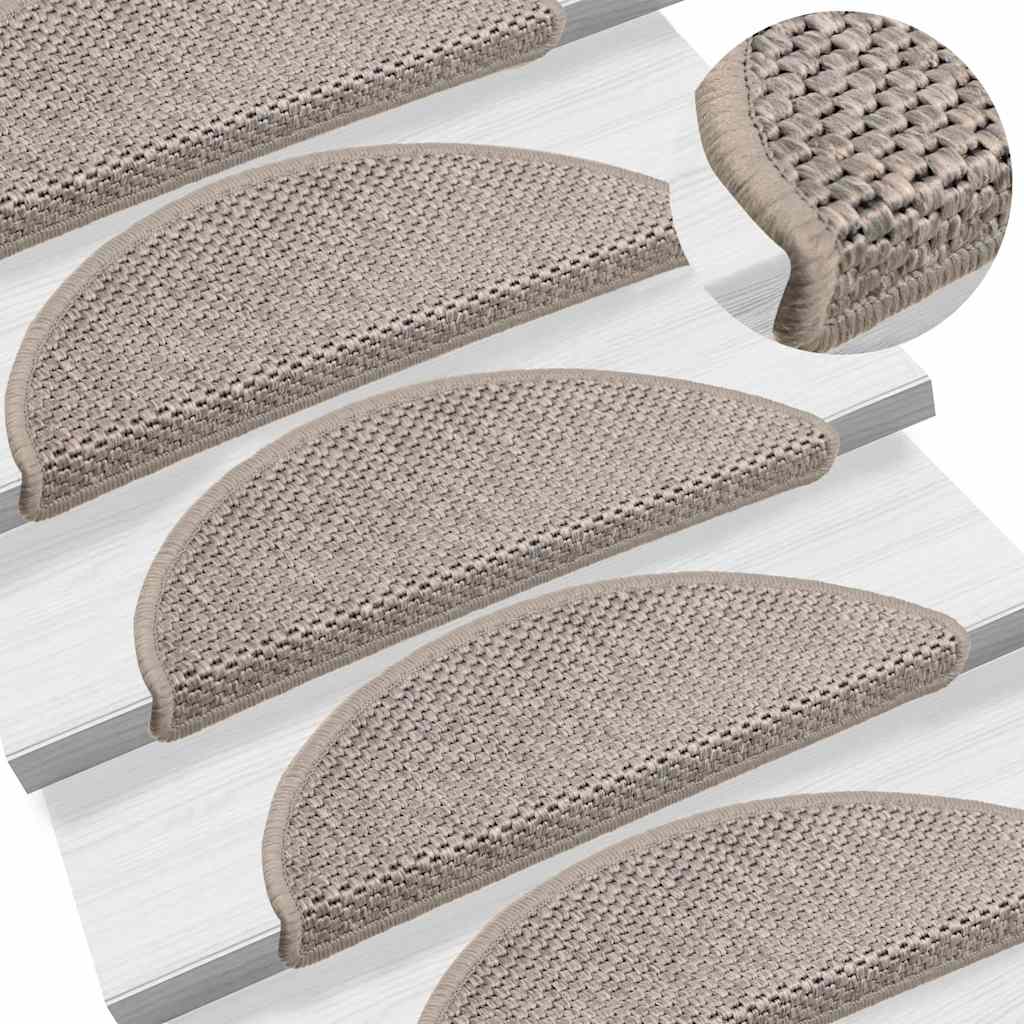 Selvklebende Trappematter Sisal-Utseende 15 Stk 56X17X3 Cm Sølv