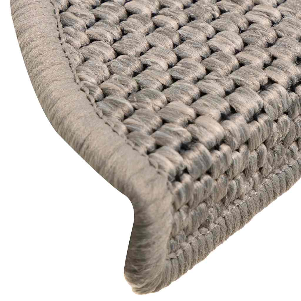Selvklebende Trappematter Sisal-Utseende 15 Stk 56X17X3 Cm Sølv